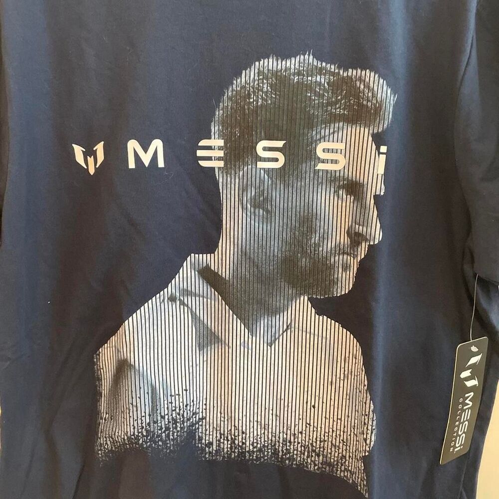 Messi Men's Navy and Black Hoodie